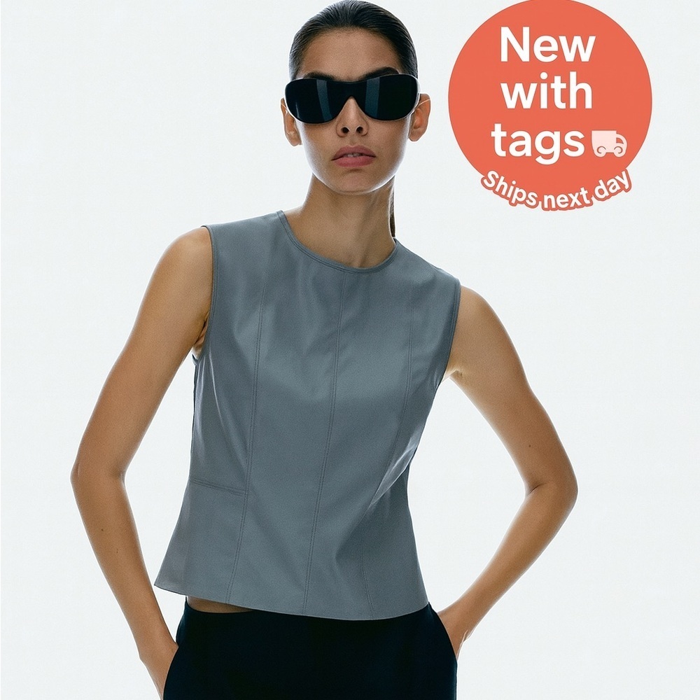 H&M 'Divided' Faux Leather Tank - Size XL